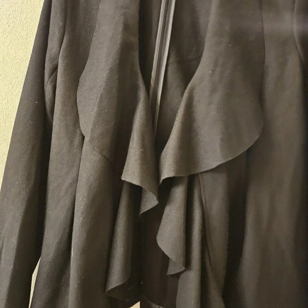 Simply Vera black wool blend Whimsygoth waterfall front Cardigan jacket XL NWT